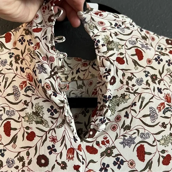 Frame silk Floral Print Smocked Top small - Picture 5 of 7